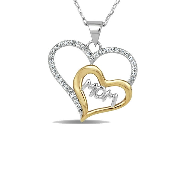 Sterling Silver Mothers Love Diamond Heart Pendant-Necklace 18 Sterling Silver Mothers Love Diamond Heart Pendant-Necklace 18